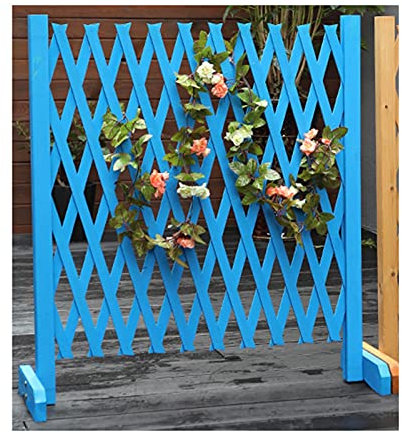 ABNNHK Clôture de Jardin Portable Extensible Bleue en Bois, clôture grillagée autoportante en Bois, utilisée comme décoration de Maison/Grille de Jardin/clôt