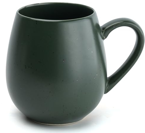 TeHappy Lemuro Teetasse Groß - 550 ml - Kaffeetasse Groß - Jumbotasse - Große Teetasse - XXL Tasse - Tee Tasse Gross - Tea Cup - Tee Zubehör - Tea Mug - matt - Khaki