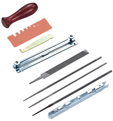Fdit Chainsaws -Spider File 10PCs Alloy Steel Chain Chain -toothed Tool Set Kit with Measuring Device for Woodworking and Home Use
