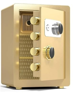 Schranktresore Bürostahl Feuerfest Wasserdicht Und Diebstahlsicher Mechanischer Kombinationsschlüssel for Hotel- Und Familienaufbewahrungsbox(Gold,40x36x32cm)