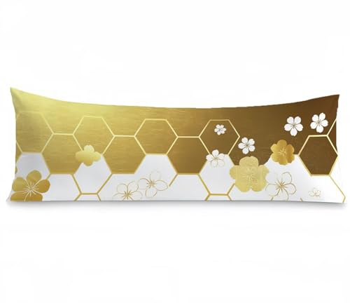 Kissenbezug 40x120 Seitenschläferkissen Bezug Blumen Kissenbezug Gitter Kissen seitenschläfer Samt Verbessern Sie Schlafqualität Kissenbezüge, Doppelseitig Drucken für Sofa Deko Schlafzimmer, Model579