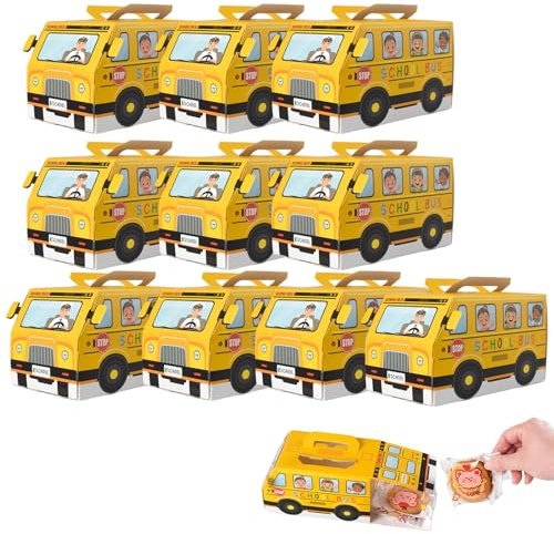 Eterspr 10 stycken söt godislåda, buss godis låda, för barn, skolbussfest, söt