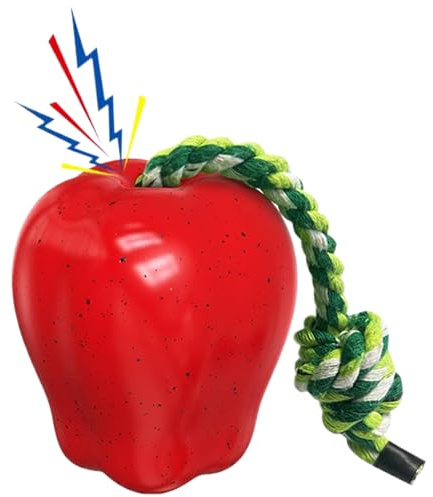 Generisk hundpipande leksak – anti-stress – pipande frukt – leksak | hård äppelboll för medelstora, aggressiva | interaktiv oförstörbar träningsleksak för inomhusbruk