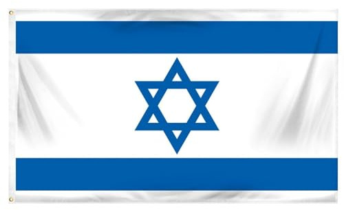 Drapeau Coupe du Monde 2026 - Drapeau national officiel 1,5 m x 90 cm, double face, avec œillets en laiton, États-Unis, Canada, Mexique (Israël)