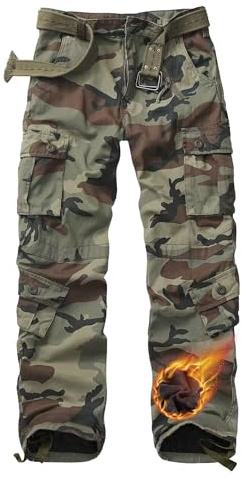 TRGPSG Women's Snow Pants Winter Waterproof Pants Fleece Lined Casual Cargo Hiking Utility Ski Pants with Secure Pockets JR39 C29 Camo 10