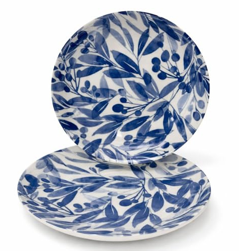 Cecaro Group Servizio Piatti 12 Pezzi in Porcellana Ilary Blu – Set Tavola con 6 Piatti Piani 23 cm e 6 Piatti Fondi 20 cm – Servizio Elegante per 6 Persone, Lavabile in Lavastoviglie