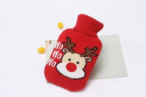 Großer gestrickter Wärmflaschenbezug, weich, warm, hält kalt, abnehmbar, für den Winter, zur Schmerzlinderung, 2000 ml, Weihnachtsgeschenk