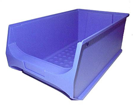 Sichtlagerbox Gr. 5 blau 500x300x200 mm Stapelbox Made in Germany 8 Stück