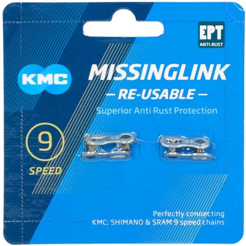 KMC 9 Speed EPT MissingLink, Dark Silver, Pack of 2