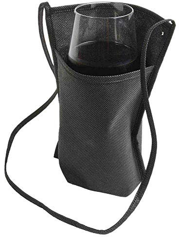 10 (dieci) pezzi Porta bicchiere bicchieri da degustazione da collo in TNT 80 gr 18 x 22 x 10 cm 6 colori (nero)