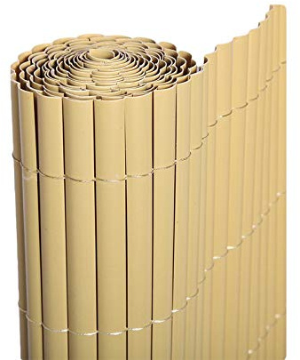 BONERVA | Cañizo PVC | Color bambú | Valla de decoración exterior para jardín y terraza | Media caña (1,5 X 3 Metros)