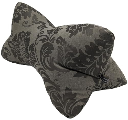 Ergonomischer waschbarer Leseknochen - Made in Germany: Lese-/Meditations-/Relax-/Nackenkissen - Bücher-/Tablet-/Smartphonestütze - stilvolles edles Ornamentdesign anthrazit