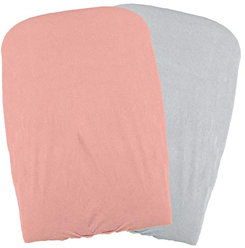 Domiva Set mit 2 Bezügen für Wickelunterlage, Pfirsich/Perle, Orange, 2 Stück
