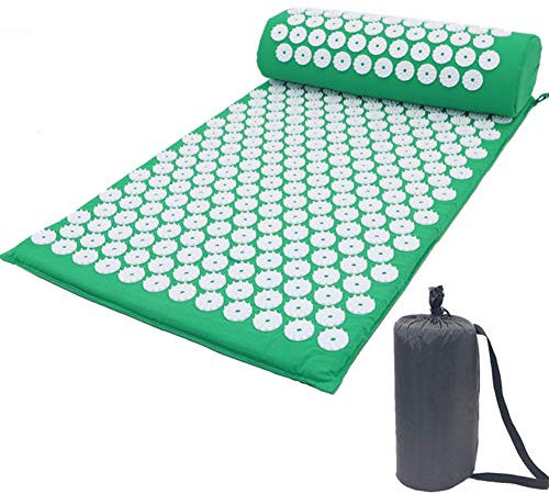 GITVIENAR Yoga Akupressurmatte und Kissen Set mit Tragetasche Akupunkturmatte mit Rosenform Nadelnadeln für MassageVerspannungen Entspannung Muskeln