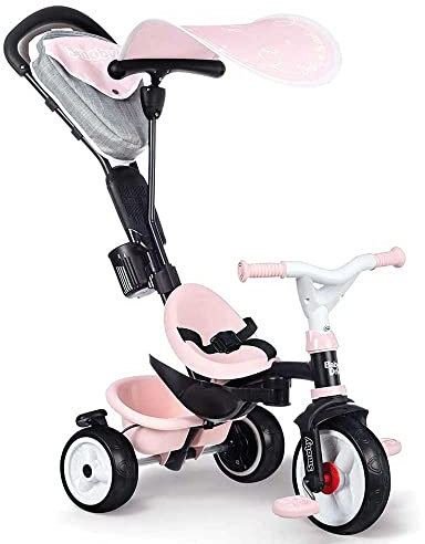 Smoby - Baby Driver Plus Rosa - 3-in-1 Kinder Dreirad, mitwachsendes Multifunktionsfahrzeug mit premium Ausstattung, für Kinder ab 10 Monaten