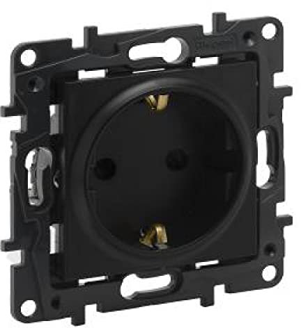 Steckdose 2P + E Schuko schwarz Niloe Step Unterputz