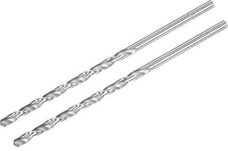 sourcing map HSS (Alta Velocidad Acero) Extra Largo Helicoidales broc*s, 5,5mm broc* Diámetro 160mm Largo 2uds