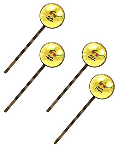 Haarspangen / Haarspangen / Haarspangen, Hello Summer, Gelb, 4 Stück