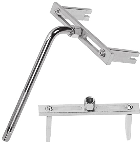 Swpeet Kit de herramientas de eliminación de bomba de combustible 2pcs, depósito de combustible quitar la tapa, bomba de combustible módulo tensor llave, llave ajustable tensor con adaptador de 1/2 