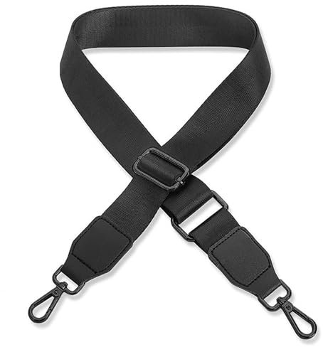 Schultergurt für Handtasche Laptoptasche - Schwarz [Metallfarbe: Schwarz] - Länge verstellbar 89-142 cm - Breite 3,8 cm - Ersatz Gurt Band Schulterriemen Strap Umhängegurt für Laptoptasche