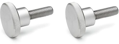 Ganter Normelemente | Hohe Rändelschrauben - DIN 464-M6-20-NI | Gewinde M6 | Gewindelänge: 20mm | Edelstahl NI | 2 Stück