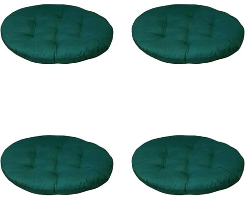 LSFYYDS 4 cuscini per sedia lavabile, 40 x 40 cm, rotondi, per interni ed esterni, spessi cuscini da pavimento (Verde)