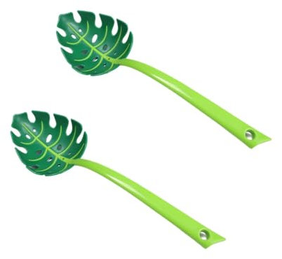 2 Pcs Jungle Green Leaf Spoon - Turtle Back Leaf Spoon, 11.8 inches