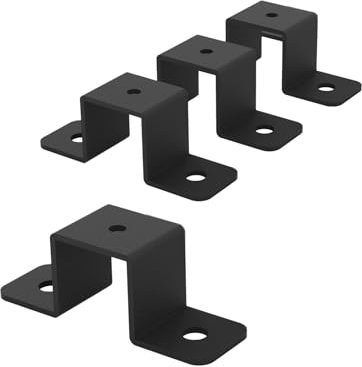 VANROUG 4 Pcs Square Pipe Clamp, U Shaped Connector Bracket, U Shaped Strut Connector, Fence Post Wall Fixing Bracket Suitable for Water Pipes, Balcony Railing, Stairs Railing (1x1)