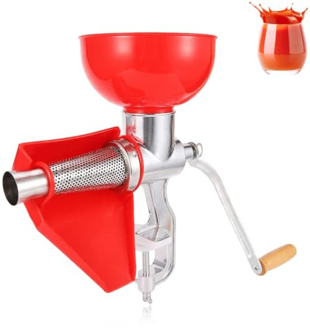 Manual Juicer, Stainless Steel Orange Juicer Sauce Maker Hand Tomato Strainer Press Machine Masticating Squeezer for Fruit Tomato Lemon Orange Vegetables Kitchen Tool