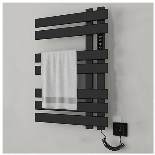 Scaldasalviette a Parete, scaldasalviette Elettrico, scaldasalviette con Timer, Display LED, Controllo costante della Temperatura, scaldasalviette Elettrico a Parete con Spina/cablato, Bianc