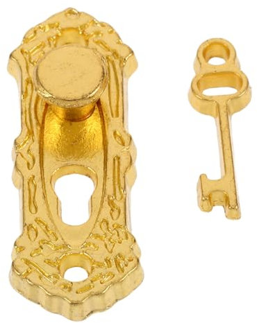TOYANDONA Dollhouse Door Lock and Key Miniature Metal Accessories for Diy for Dollhouse Furniture and Tiny House Decor Includes Mailbox and Door Knocker