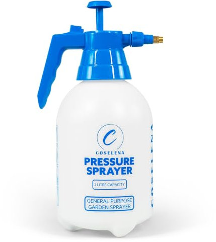 Coselena 2L Garden Sprayer – High-Pressure Sprayer with Adjustable Nozzle & Carry Strap – Durable Weed Killer Sprayer Pump & Multipurpose Spray Bottle for Plants, Patio, and Lawn Care