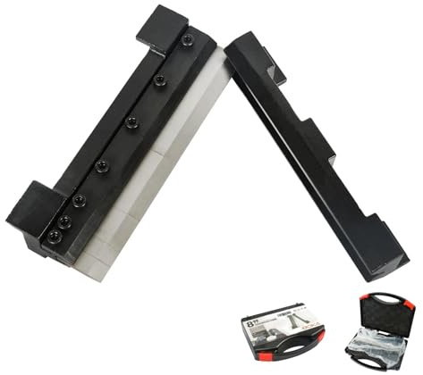 Boka bending jaws 200 mm with magnetic holder for vice, folded jaw bending device, full steel construction, hand bender, metal brake bender, stainless steel, 1.5 mm, mild steel, 2.0 mm, aluminium, 3.0