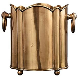 LaYiQimn Ice Bucket Brass Wine Ice Bucket Whiskey Cooler European Style Pure Copper Wine Holder Home Decoration Bar Whiskey Buckets