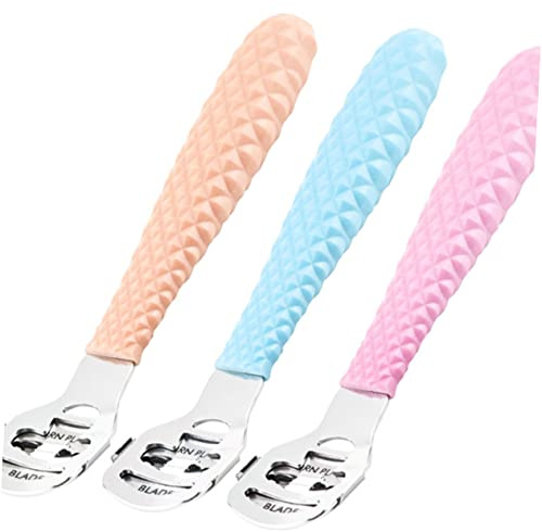 Foot Trimmer 3pezzi in Acciaio e Pp per Cura Piedi | Rimozione Calli e Pelle Morta, Rosa, Uso Domestico e Professionale, Accessorio Pedicure