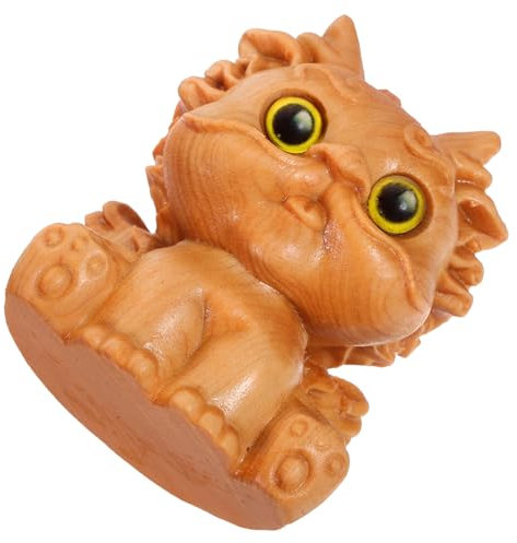 Cabilock Holz Tier Figur Holzschnitzerei Tier Statue Wohn Dekoration Bürо Desktop Deko