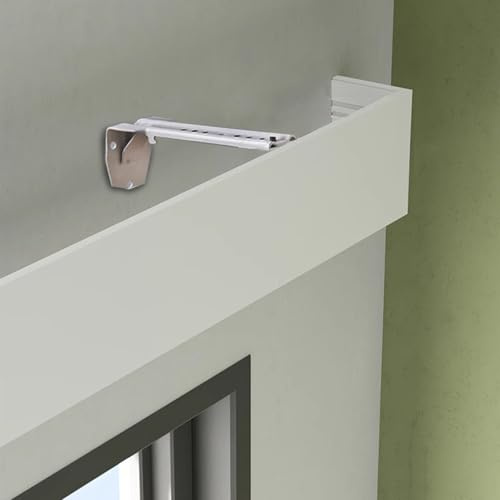 Mantovana decorativa per tenda da parete, 10,5 cm di altezza, con binario da 2,4 m, copertura per cassetta per finestre, elegante cornice decorativa