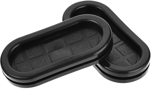 TOP-VIGOR 4Pcs Oval Rubber Grommet 20 x 45mm Double Sided Closed Hole Plugs Electrical Wire Gaskets for Cable and Wire Protection