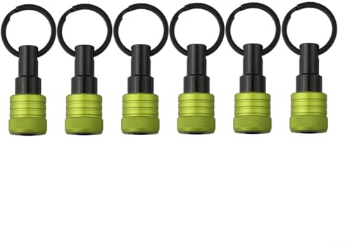 6-Piece 1/4 Inch Drill Holder Keychain 6pc, Quick Release Drill Extension Holder Tools, Portable Screwdriver Holder for Driver, Nut Driver, Screw& Drill Bits(F)