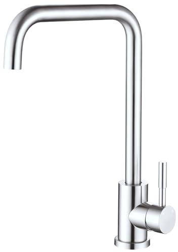 Aica Sanitär küche wasserhahn,Küchenarmatur mit 360°Drehbar,Hochdruck Küchenarmatur,304 Edelstahl, Polierter Chrom