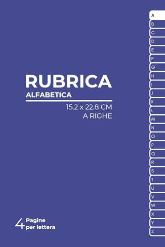 Rubrica Alfabetica: Quaderno Indicizzato A-Z senza griglie precompilate (15.2 x 22.8 cm)