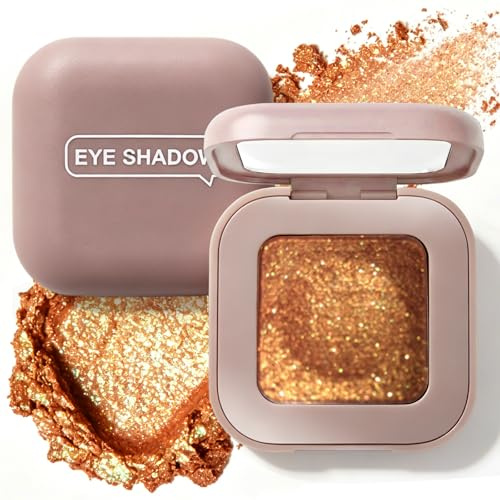 Holografischer Chamäleon Lidschatten, Multichrome Duochrome Schimmer Lidschatten Palette, Irisierender Metallic Lidschatten, Langanhaltend & Hochpigmentiert, Augen Makeup für Damen–Orange & Rot