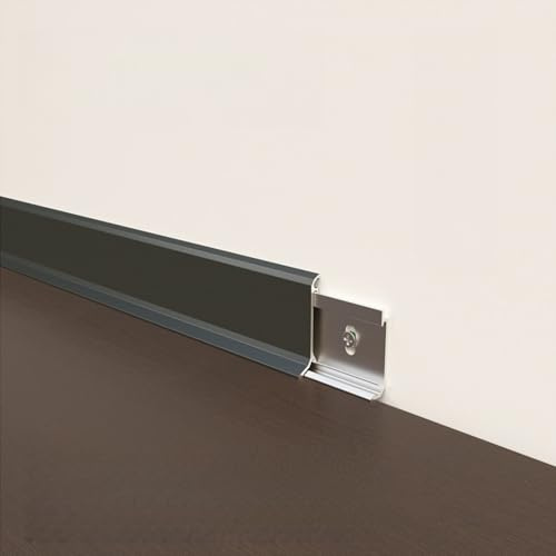 Coayuou Plinthe en Aluminium 100 Cm X 2 – Protection Murale Et Sol Étanche pour Parquet Stratifié, Salon Et Bureau(Gray,6cm)