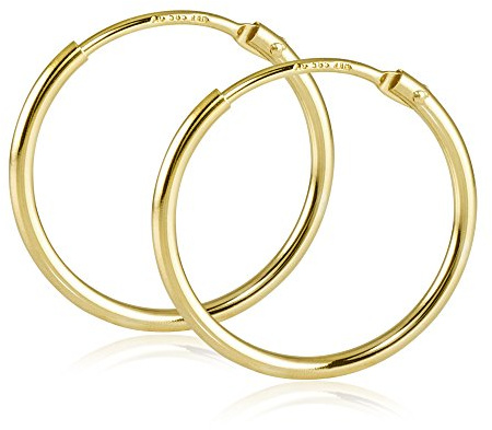 Damen Creolen 585 Gold Ohrringe 17,5mm klein - Goldcreolen 14 Karat GO-7 | Flexible Damenohrringe aus Echtgold 1,3mm breit Made in Germany von MATERIA by Matthias Wagner