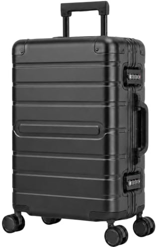 Travelhouse® Oslo Handgepäck Koffer Trolleys ohne Reißverschluss 39L | 100% Aluminium Hartschalenkoffer Reisekoffer, Alu Rahmen, 8 Spinner Rollen, TSA Schloss, 55 x 36 x 20 cm