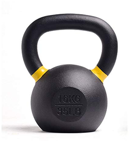 Kettlebells HUAHUA Fitness Gusseisen, 16kg / 35.2lb, Hauptgymnastik Innen-und Außen Fitness Krafttraining, Schwarz