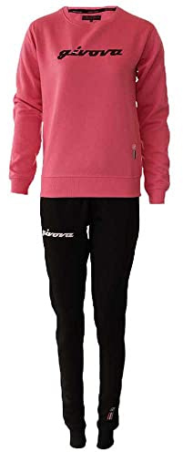 GIVOVA TUTA DONNA 104 G/COLLO CON PAILLETTES IN FELPA FUXIA/NERO Tg. L