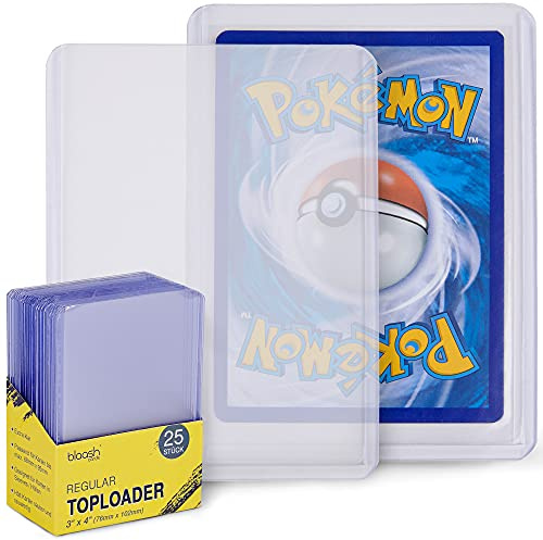 blaash® Toploader 25 Stück | Top Loader & Card Saver für Sammelkarten | 25 Stück, 3x4 Format, 35pt Stärke, Glasklar, für Pokemon, MTG, YuGiOh, Sammelkarten, staub- & kratzfest, Versandschutz