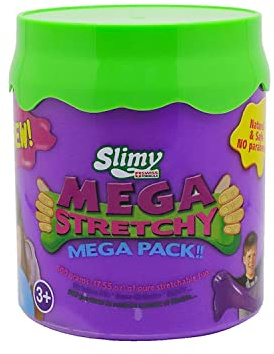 SLIMY Mega Stretchy 500g - Original Slimy Mega Slime Spielmasse für Kinder, extrem dehnbarer Schleim in der Geschenkbox, elastische Spielknete als Kindergeschenk, Farbe:Purple
