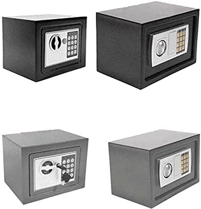 Coffre-fort mural en acier résistant au feu - Avec serrure à combinaison électronique et 2 clés - 8,5 l - Gris